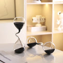 Modern Hourglass Timer Black Glass Sand Clock Home Decor Ornament
