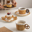 Creative Ceramic Mug Cookie Design Tea Coffee Cup Set
