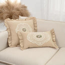 French Lace Cotton Decorative Pillow Cover White Square Cushion