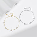 Crystal Flower Stainless Steel Bracelet Elegant Korean Style Jewelry