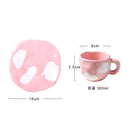 Clouds Ceramic Coffee Cups With Saucers Irregular Dessert Plates Set