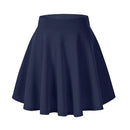 Plus Size Pleated Skirt Knee Length Flared Casual Women Skirt