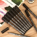 9pcs Black Liner Pen Set Brush Sketch Drawing Markers