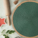 Round Green Woven Placemat Braided For Party Wedding Baby Shower