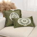 French Lace Cotton Decorative Pillow Cover White Square Cushion