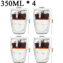 Double Wall Borosilicate Glass Mug Set Heat Resistant Tea Coffee Cups