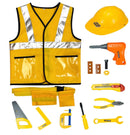 Construction Worker Costume For Kids Role Play Hat Kit Dress Up Set