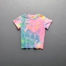 Kids Tie Dye T-shirt Summer Short Sleeve Toddler Girls Boys Tops