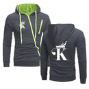 Men's Coat Casual Hooded Jacket With Diagonal Zipper For Sports