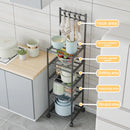 5 Tier Storage Shelves Heavy Duty Rolling Storage Rack For Home