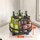 Spice Rack Organizer 360 Rotation Non-Skid Jar Can Storage Tray