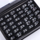 10Pcs Stainless Steel Rings Set Simple Classic Mixed Colors Jewelry