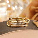Two-Color Copper Ring Four-Ring Stacking Jewelry For Women