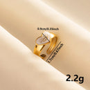 Bohemian Adjustable Stainless Steel Ring White Enamel Gold Color