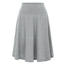 Women's High Waist Knee Length Solid Color Casual Skirt