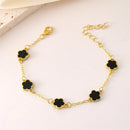 Five-petal Flower Bracelet Gold Color Chain Friendship Jewelry For Women