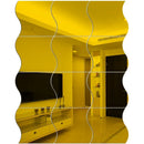 10 Pieces 3D Mirror Wall Sticker Wave Combination For Living Room