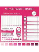 Languo 9pcs Acrylic Marker Pen Set Soft Brush Paint Pens For Art