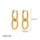 Twisted Circle Hoop Earrings Gold Plated Double Geometric Mini Hoops