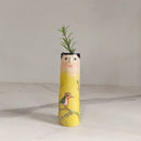 Bohemian Girl Face Resin Art Sculpture Vase For Indoor Decoration