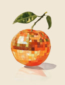 Retro Fruit Disco Ball Poster Citrus Apple Strawberry Canvas Art