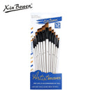 12-Piece Nylon Bristle Brushes Set For Wall Painting Art Supplies
