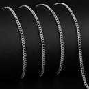 3mm Men's Cuban Chain Necklace Stainless Steel Titanium Steel Jewelry