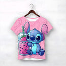Girls Kawaii Stitch T-shirt Toddler Cartoon Short Sleeve Tee