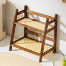 2 Layer Bamboo Storage Rack Kitchen Spice Shelf Organizer Counter