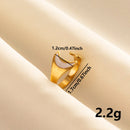Bohemian Adjustable Stainless Steel Ring White Enamel Gold Color