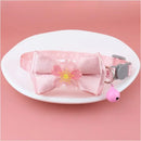 Pet Collar Pink Lace Bow Bell Adjustable Cat Dog Accessories