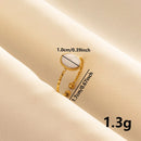 Bohemian Adjustable Stainless Steel Ring White Enamel Gold Color