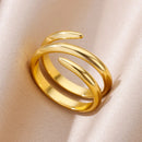 316L Stainless Steel Rings For Women Gold Color Classic Wedding Couple Rings