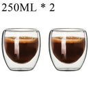 Double Wall Borosilicate Glass Mug Set Heat Resistant Tea Coffee Cups