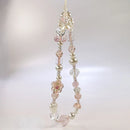 Glass Bowknot Flower Bead Phone Strap Lanyard Charm Keychain Pendant