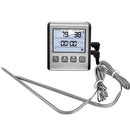 Digital Meat Thermometer With Stainless Steel Probe And Alarm Timer