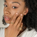 Two-Color Copper Ring Four-Ring Stacking Jewelry For Women