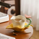 Ceramic Coffee Mug With Butterfly Floral Plate And Spoon Set