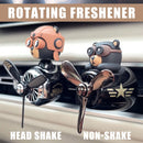 Rotating Airplane Pilot Bear Car Air Freshener Vent Clip Diffuser