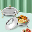 Stainless Steel Chafing Dish Round Buffet Warmer With Lid And Fuel Holder