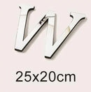 3D Silver English Letters Wall Stickers Acrylic Mirror Home Decor