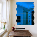 10 Pieces 3D Mirror Wall Sticker Wave Combination For Living Room