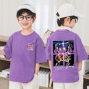 Korean Children's T Shirts Cotton Short Sleeve Graphic Tops Boys Girls