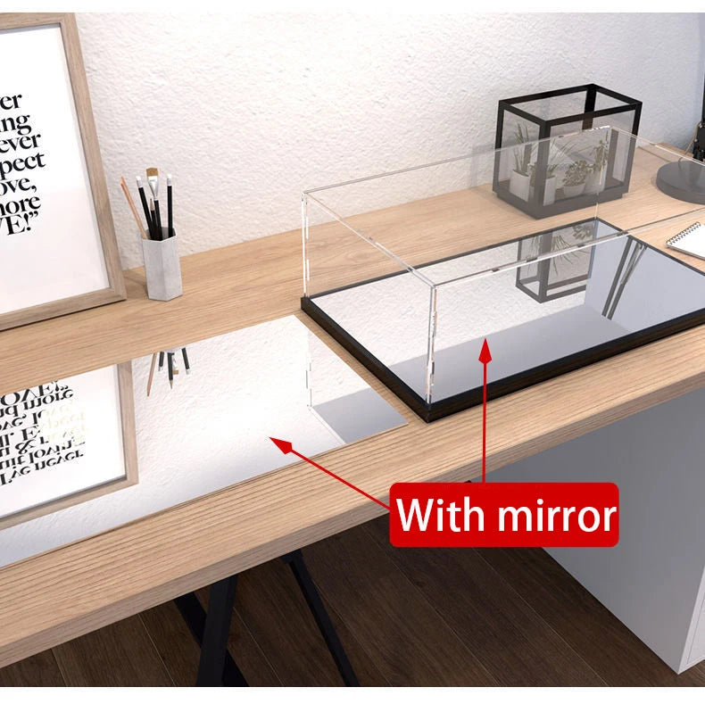 Acrylic Display Case Clear Mirror Dustproof Storage For Collectibles