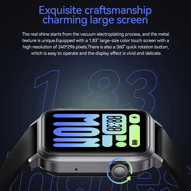 Karchilor Smartwatch With Bluetooth Calling 185 Inch HD Screen Large Battery