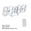 3D LED Wall Clock Digital Alarm Snooze Temperature Date Display