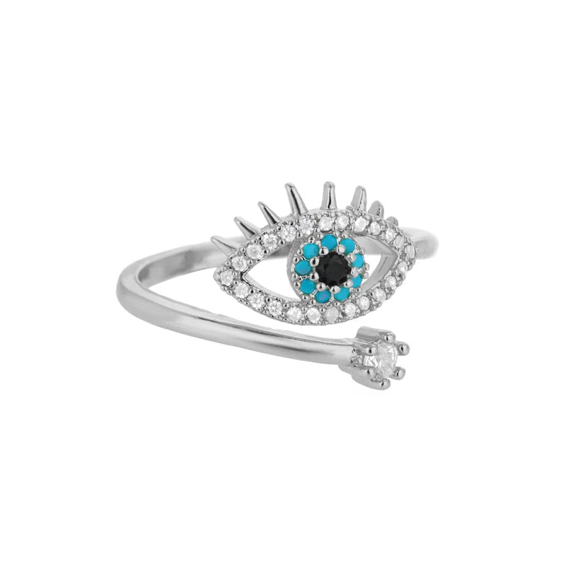 Twist Chain Open Ring Zircon Stainless Steel Geometric Couple Jewelry