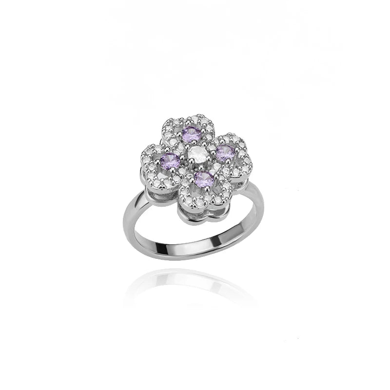 Twist Chain Open Ring Zircon Stainless Steel Geometric Couple Jewelry