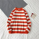 Men's Striped Sweatshirt Casual Loose Fit Hoodie Pullover Tops