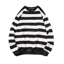 Men's Striped Sweatshirt Casual Loose Fit Hoodie Pullover Tops